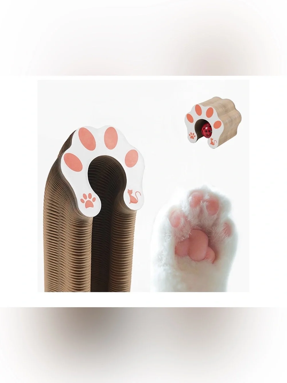 Set of 2 round scratchers play training plus pet collar holder for air tag